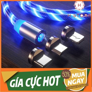 dây cáp nam châm phát sáng- 3 đầu-ios-samsung-typec