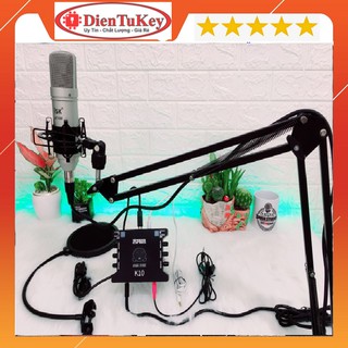 Mic thu âm AT100 sound card ks108 chân màng MA2- bộ live stream karaoke AT100 với sound card ks108 bản tiếng anh