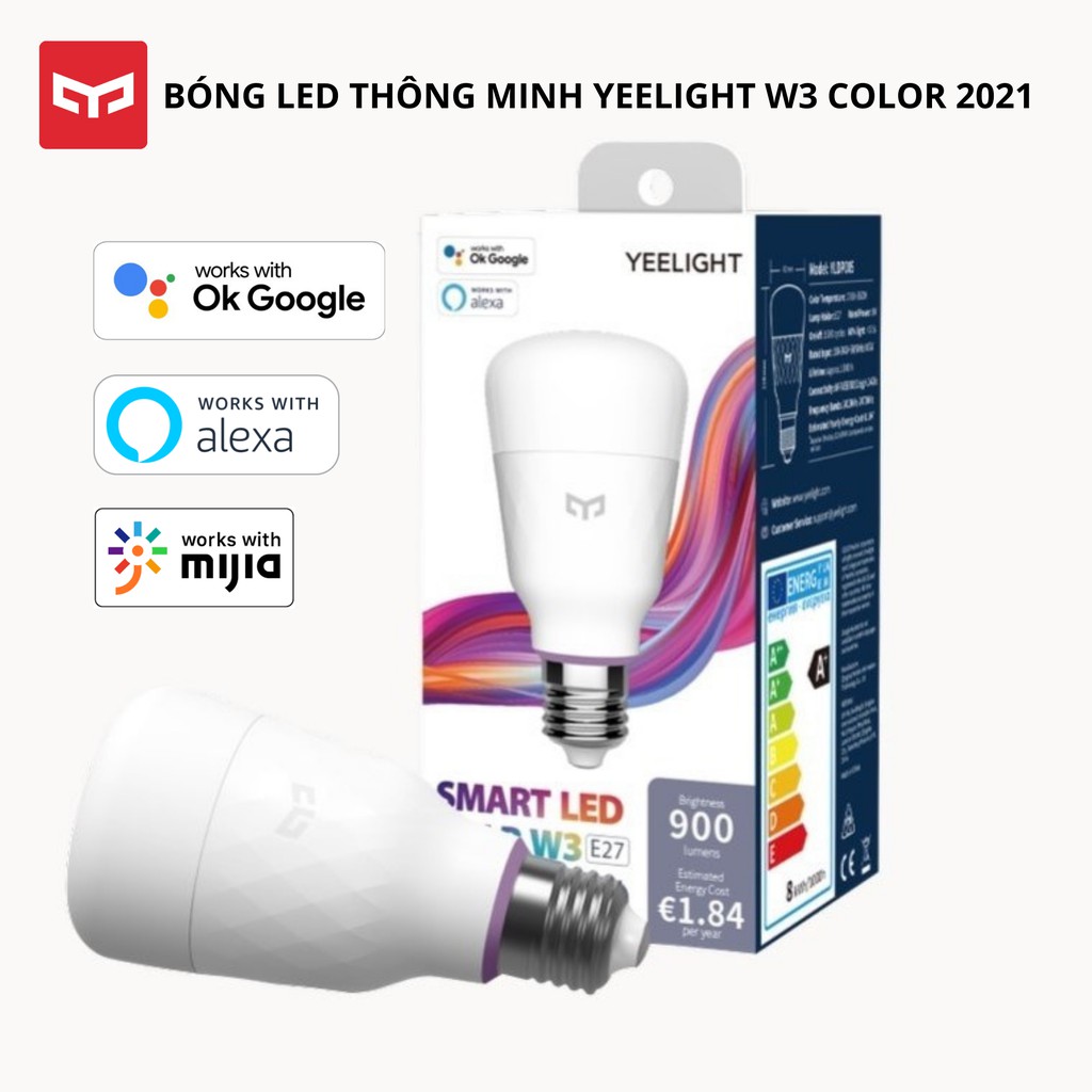 [NEW 2021] Bóng đèn Led thông minh Xiaomi Yeelight Bulb 1S / W3 đui xoắn E27 (RGB 16 triệu màu) - tích hợp Razer Chroma