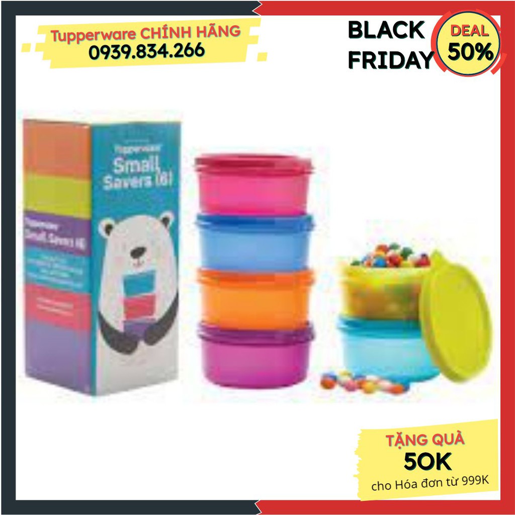 Hộp bảo quản Tupperware 💕Freeship💕Bộ 6 hộp bảo quản thực phẩm trữ mát và trữ khô Small Server 200ml