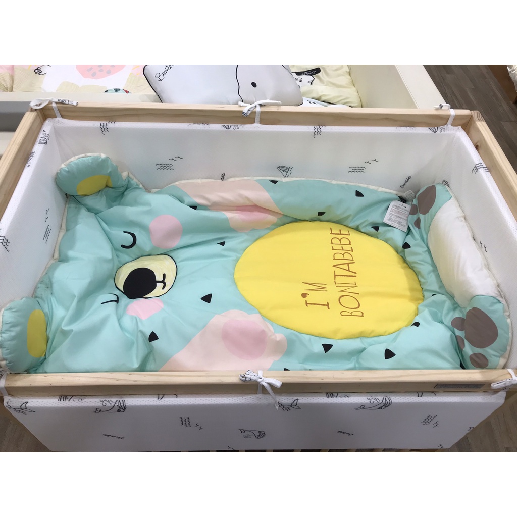 Bộ gối ôm hình thú cưng và thảm chống thấm cho bé nhập khẩu Bonitabebe  Hàn Quốc