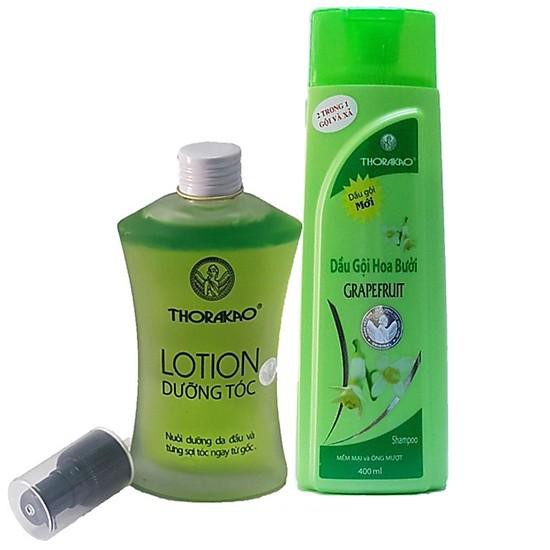 Combo hoàn hảo: Dầu gội hoa bưởi và lotion dưỡng tóc ngăn rụng tóc Thorakao