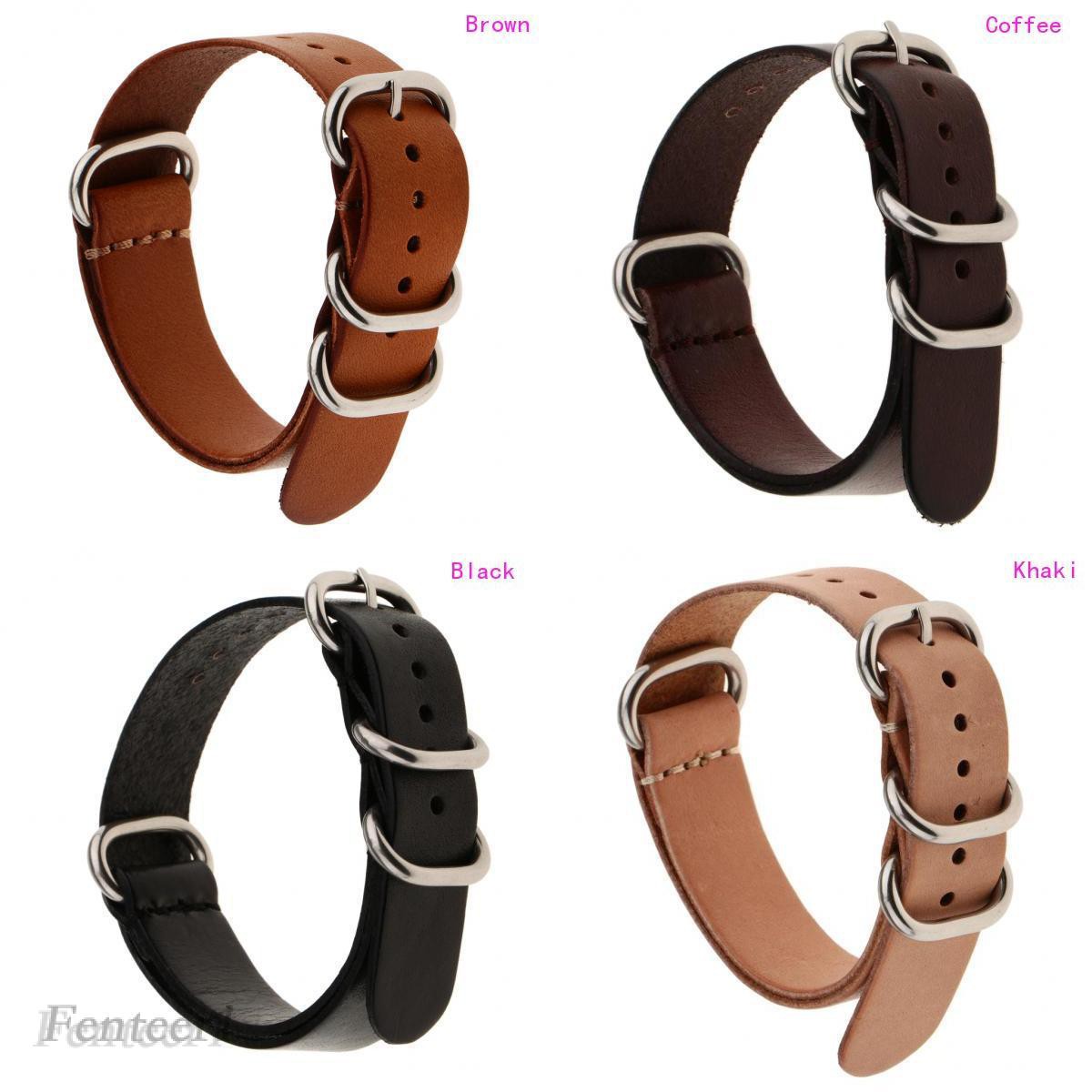 [FENTEER1] Fashion Genuine Leather Belt Watch Strap Wristwatch Band Mens Accessory