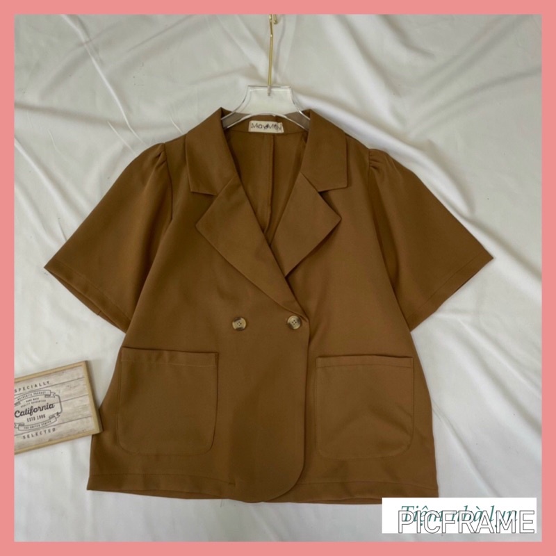 Áo blazer cộc tay dáng ngắn / Áo vest kiểu dáng ngắn tay bồng | BigBuy360 - bigbuy360.vn