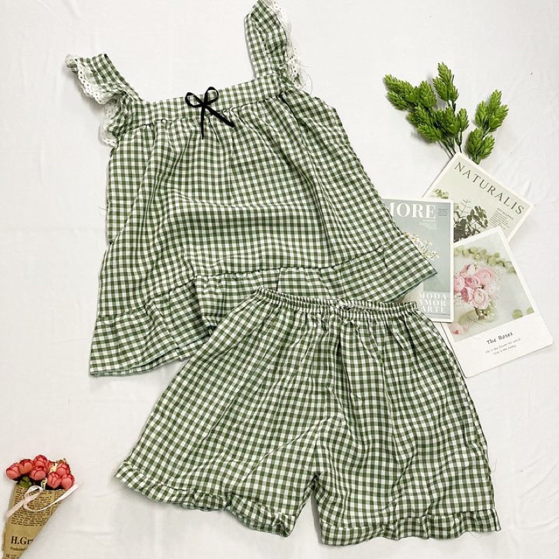 Đồ bộ mặc nhà freesize từ 40-45kg , đồ bộ cho nữ, cho bé gái lớn vải mềm - B05