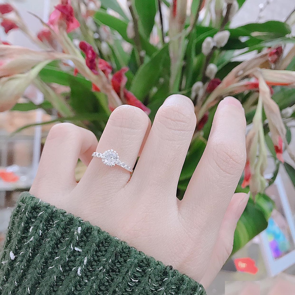 Nhẫn bạc nữ, nhẫn nữ bạc ta thật ss925 đính đá chuẩn xịn, cam kết sáng đẹp không xỉn màu - Mã TSJ02