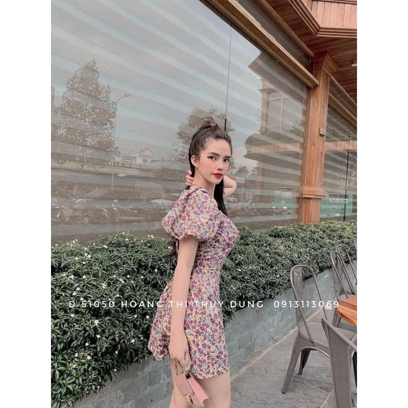 Đầm Hoa Nhí Tay Bồng 2 Lớp Hàng Quảng Châu Cực Đẹp | BigBuy360 - bigbuy360.vn