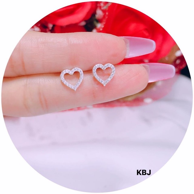 KHUYÊN TAI TIM MẶT ĐÁ - KHUYÊN TAI NỮ BẠC TA