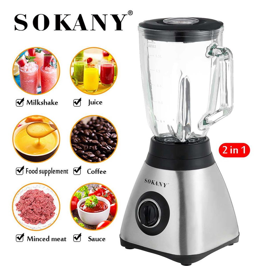 Máy xay sinh tố Sokany SK-146S đa năng 2in1 2 cối xay