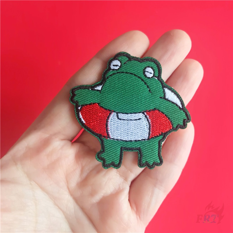 Sticker ủi thêu hình chú ếch ngộ nghĩnh vui nhộn để trang trí