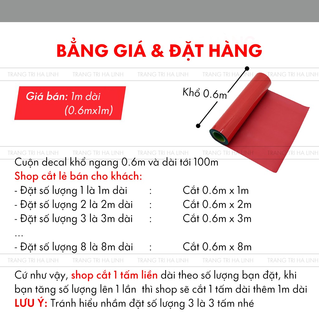 Giấy Decal Màu Trơn Bóng Dán Kính, Dán Xe Khổ 60cm Sẵn Keo Đẹp Giá Rẻ Giá 1M Dài