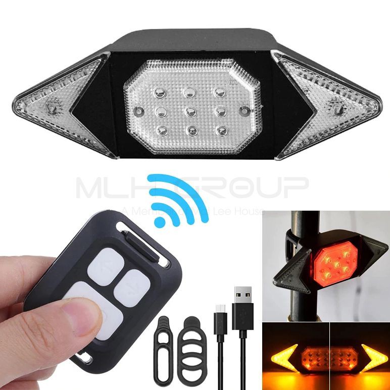 Đèn Led Xi Nhan Xe Đạp Chống Nước Sạc Điện USB Gắn Đuôi Xe Đạp Với Remote Điều Khiển Không Dây MLH