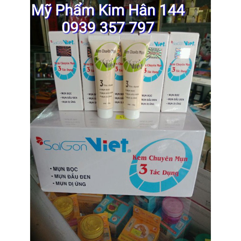 Kem chuyên mụn Sài Gòn Việt 3 tác dụng 10g