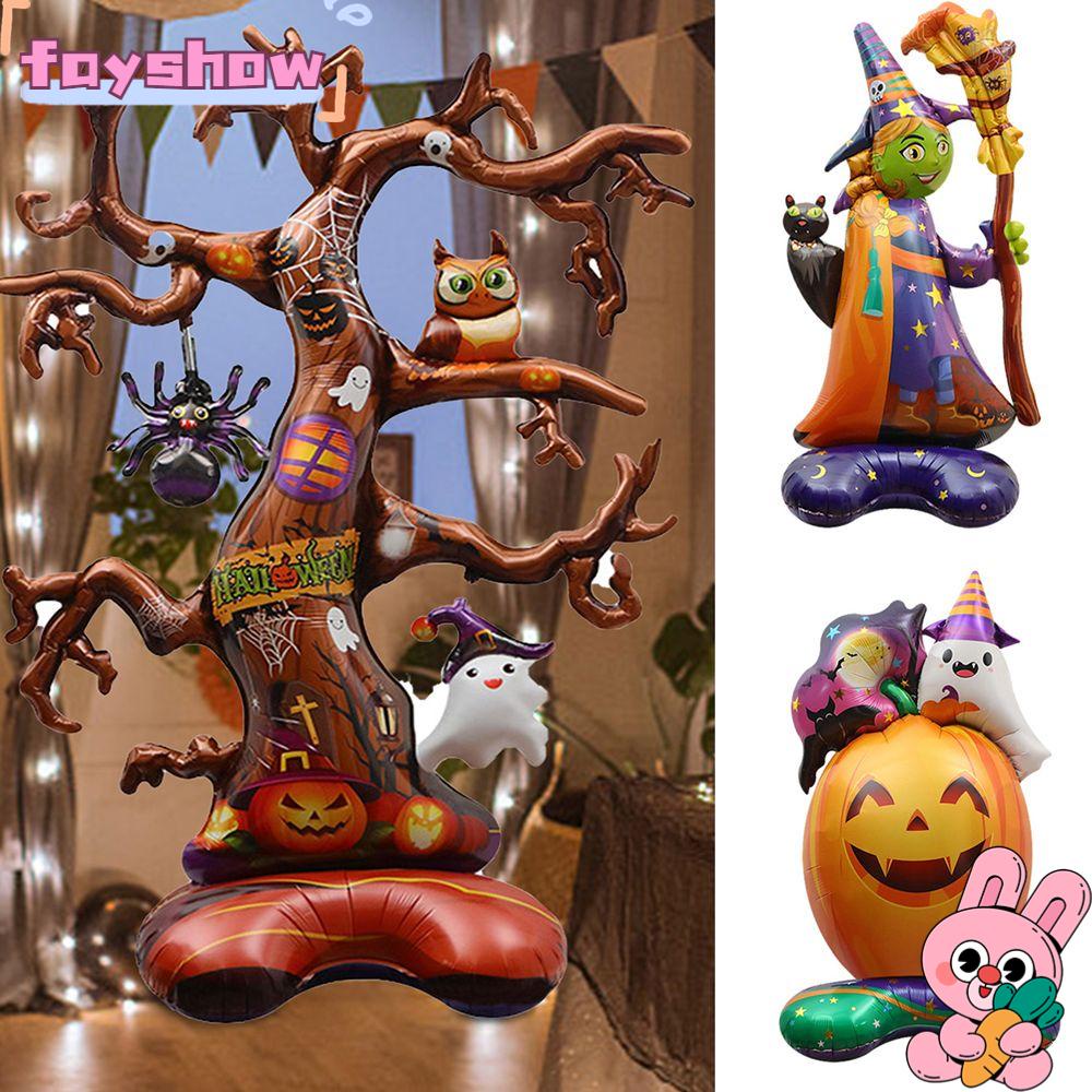 Bong Bóng Bơm Hơi Hình Trái Bí Ngô Phù Thủy Trang Trí Halloween