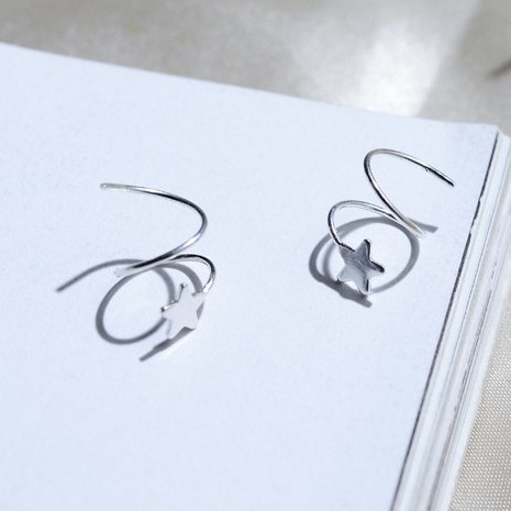 Khuyên tai nữ Bạc, Hoa tai Bạc cá tính ngôi sao TUNA SILVER cam kết CHUẨN BẠC