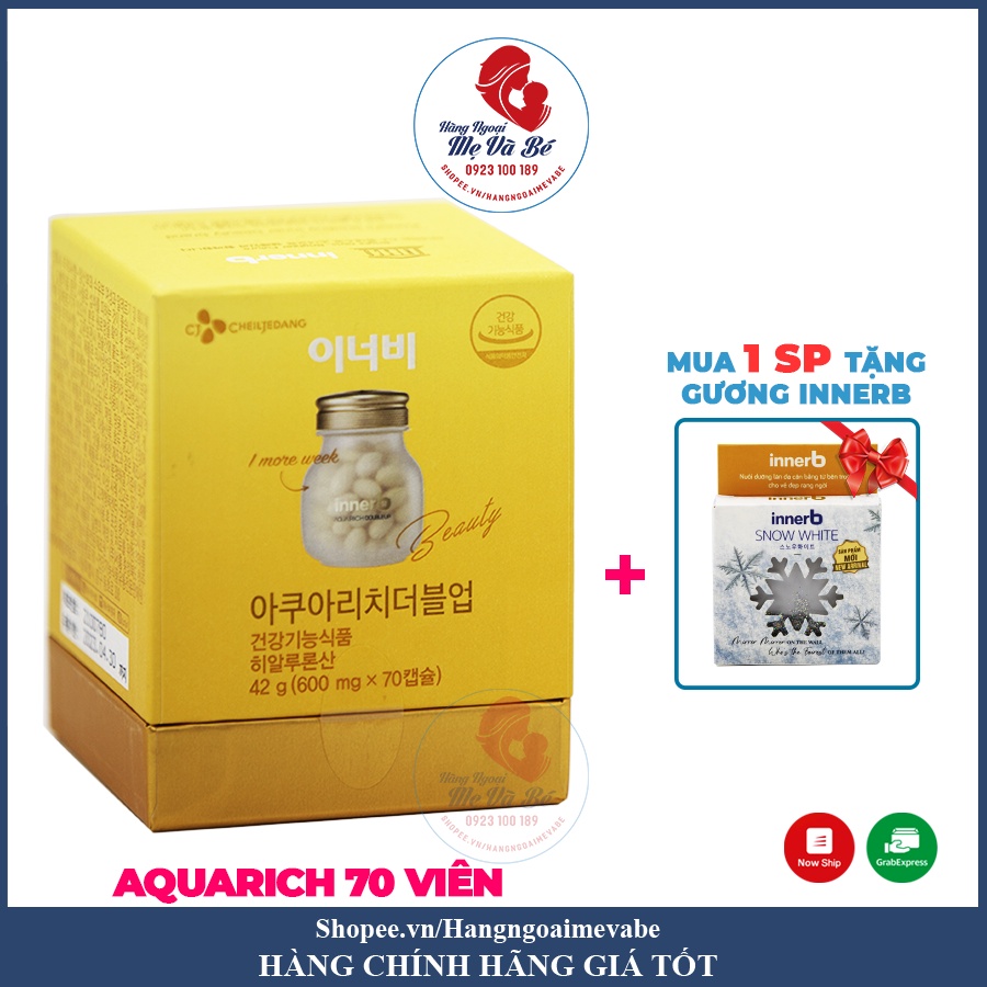 Viên uống CẤP NƯỚC VÀ COLLAGEN cho da Innerb Aqua Rich - HỘP 70 viên