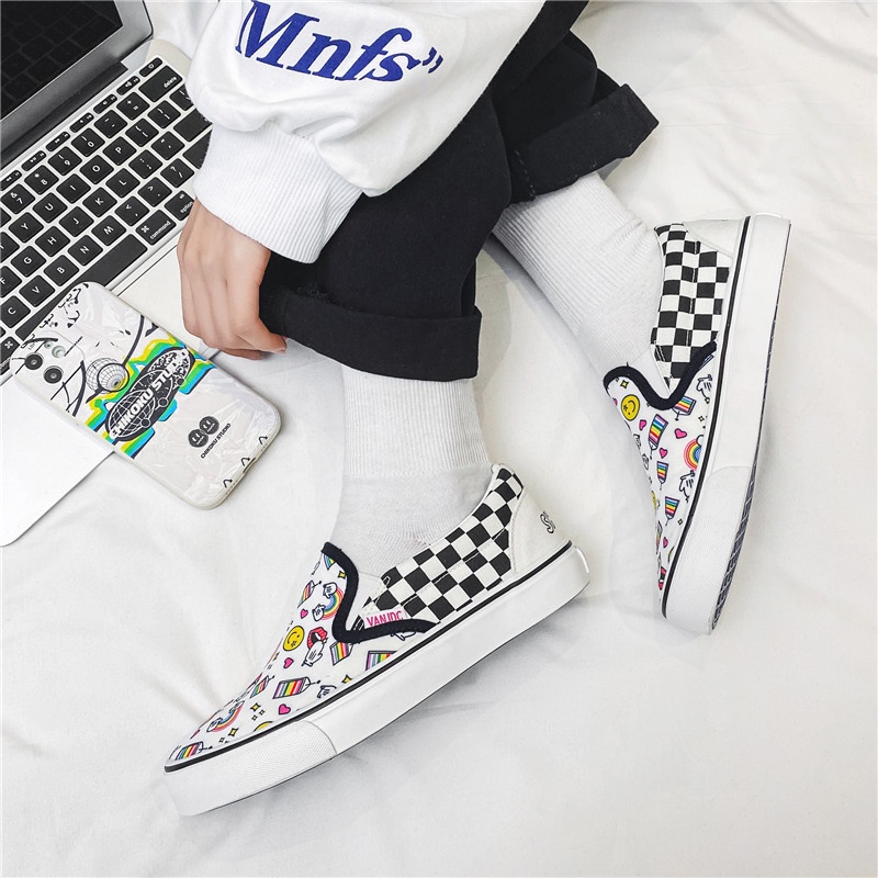 Giày thể thao vải đế bằng nam nữ Hàn Quốc ulzzang học sinh đi học giá rẻ đơn giản cá tính năng động hot trend mã S73
