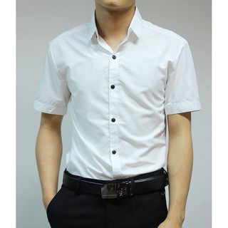 Sơ Mi trơn cộc tay nam màu trắng