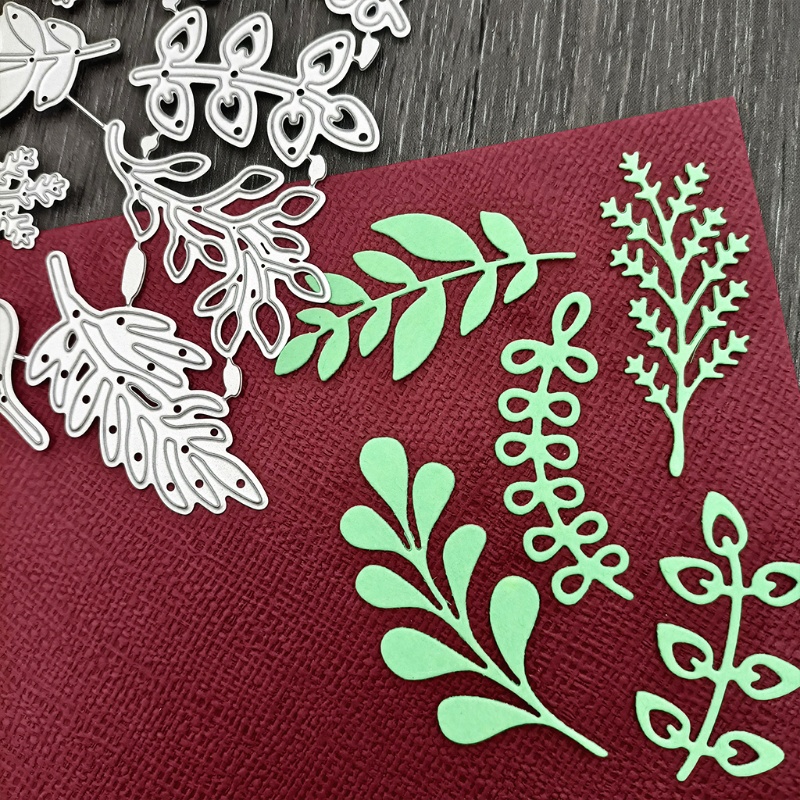 Khuôn Cắt Giấy Kim Loại Hình Cành Lá Xinh Xắn