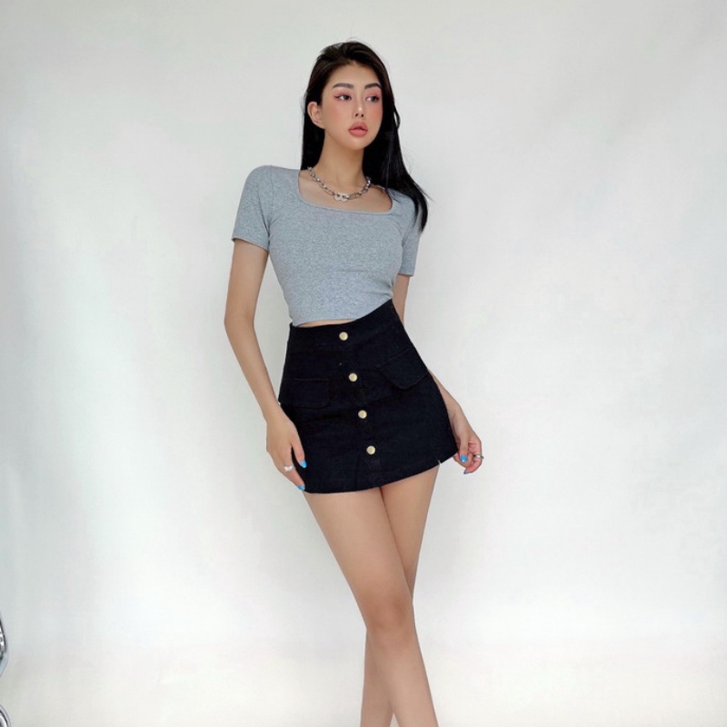 Quần giả váy chữ A túi sườn cạp cao 4 khuy có bigsize siêu hách dáng phong cách trẻ trung năng đông CV32