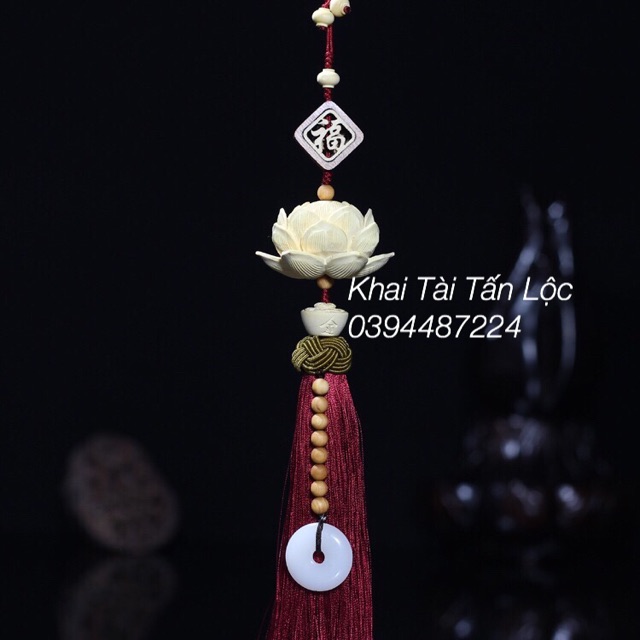 Dây , khánh treo hoa sen gỗ hoàng dương mệnh hỏa , thổ