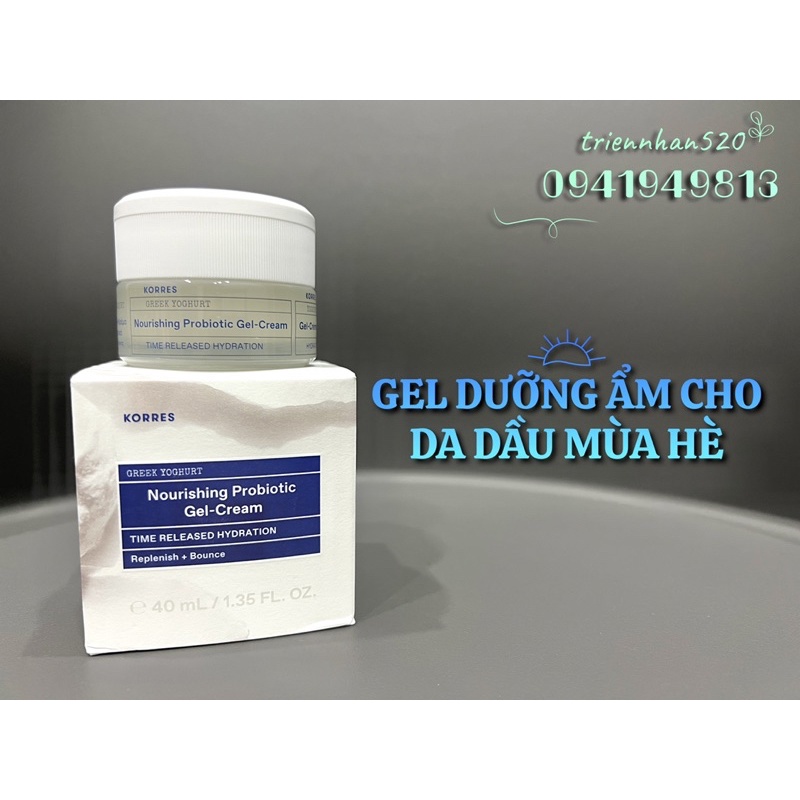 Kem Dưỡng Korres Greek Yoghurt Nourishing Probiotic Gel Cream 40ml Cho Bạn Một Làn Da Đủ Ẩm