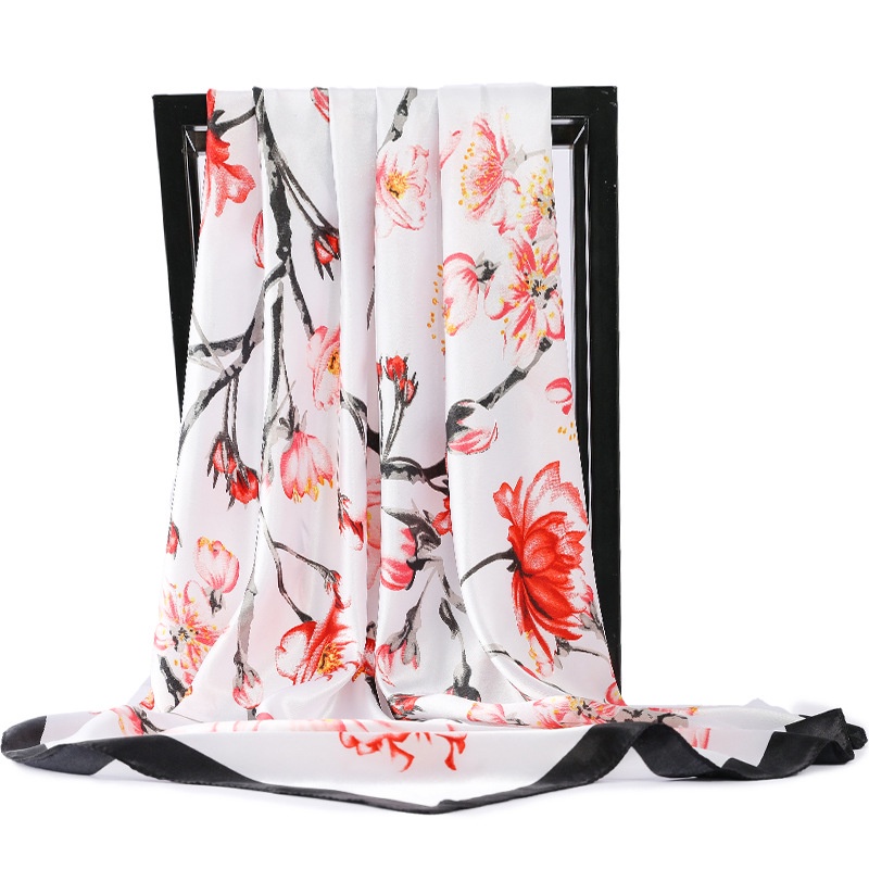 Khăn Choàng Vuông 90cm Vải Satin Thời Trang Cho Nữ WJ1001-34