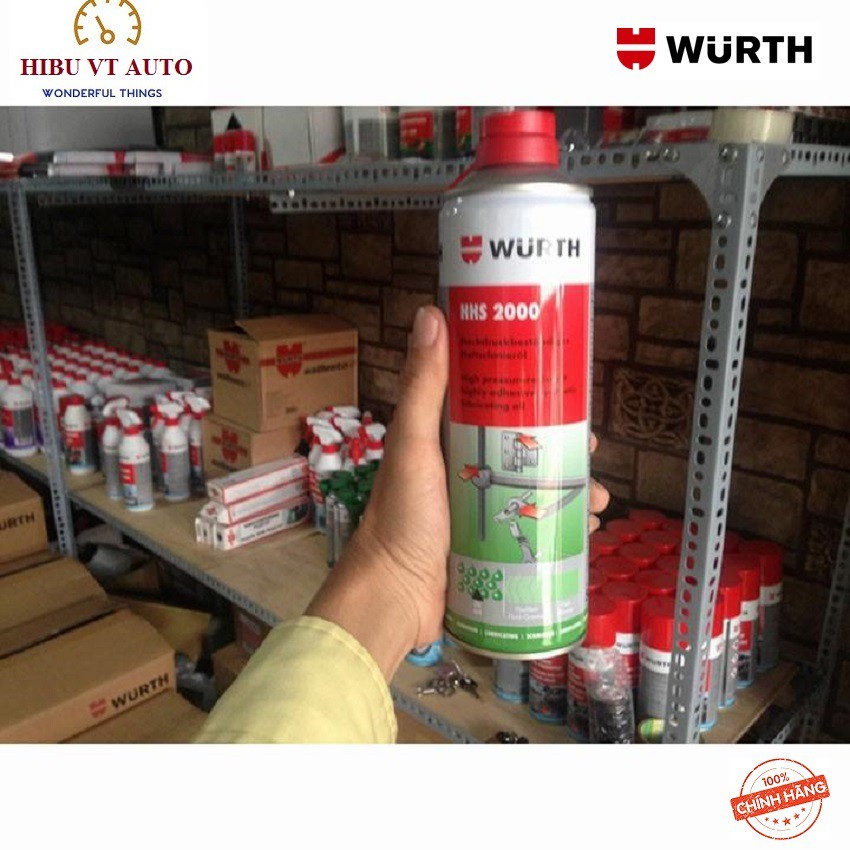 Mỡ Bò Nước Bôi Trơn Chịu Nhiệt WURTH HHS 2000 (500ml) chịu được áp lực cao, bôi trơn và bảo vệ  chống mài bòn cực tốt.