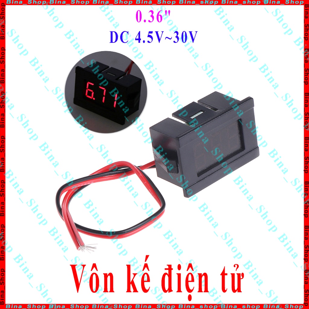 Vôn kế 0.36&quot; DC 4.5V~30V 2 dây led đỏ