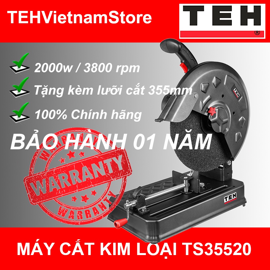 Máy cắt sắt TEH 2000W TS35520 - Chất lượng chuyên nghiệp - Mạnh mẽ bền bỉ - Bảo hành 6 tháng