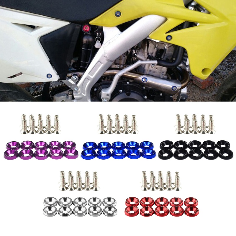 Set 10 Tấm Chắn Bằng Nhôm Cao Cấp Cho Động Cơ Xe Ô Tô Fender M6 T6 Grade CNC