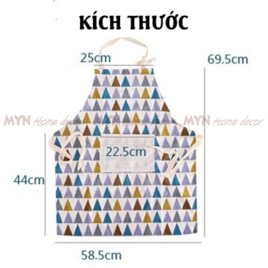 Tạp dề kẻ caro canvas hàn quốc decor, trang trí nhà bếp vintage MYN Home