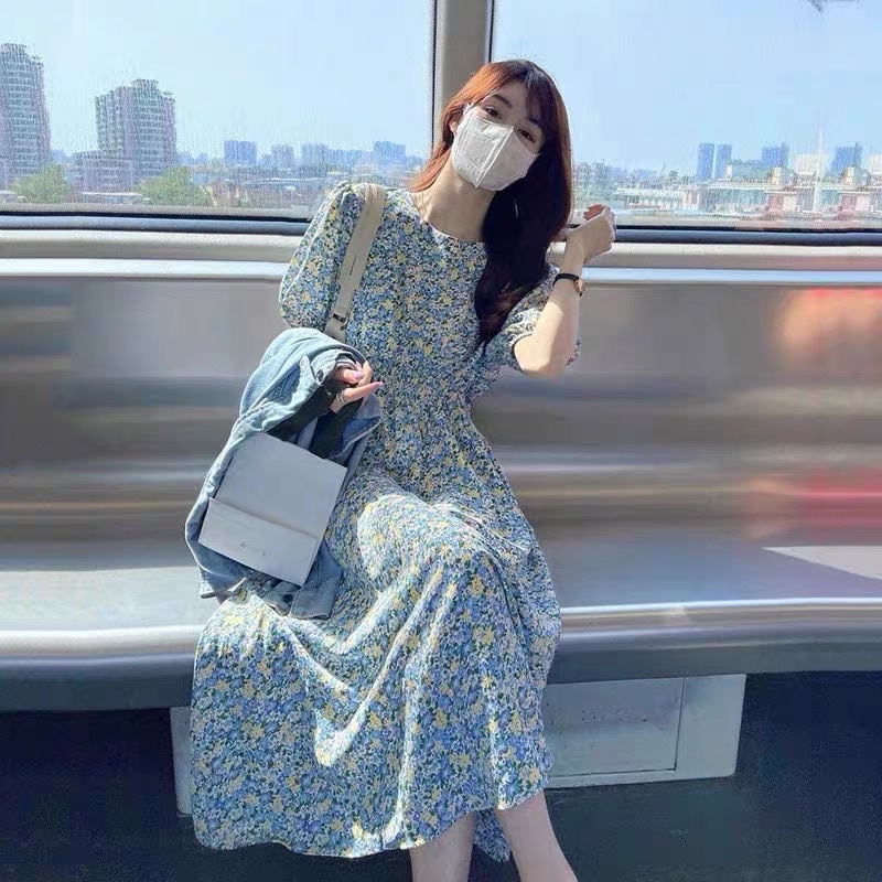 VÁY HOA NHÍ CHUN EO TAY BỒNG ULZZANG