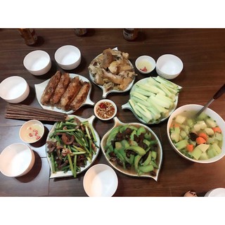 Bộ đồ ăn Bát Tràng lá trầu to