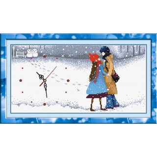 Tranh Thêu Chữ Thập Đồng Hồ Tình Ca Mùa Đông 37003 (Khách tự thêu) KT:57x38cm