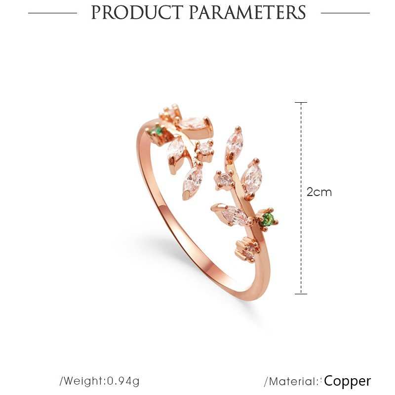 Lovely Leaf-shaped Electroplated Ring for Women