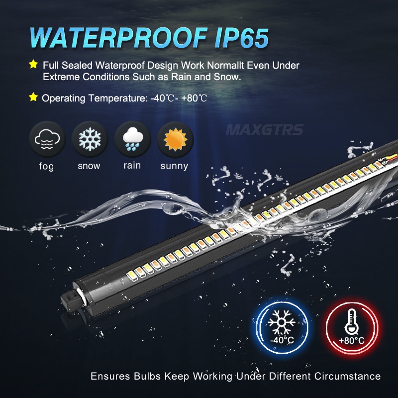 Dây Đèn LED Xi Nhan DRL 12V Màu Trắng Hổ Phách Dành Cho Xe Mô Tô MAXGTRS