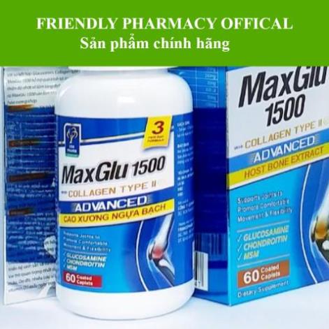 Viên bổ khớp Maxglu 1500 cao xương ngựa bạch- Hỗ trợ tái tạo mô sụn khớp, giảm thoái hóa khớp, viêm khớp (60 viên)