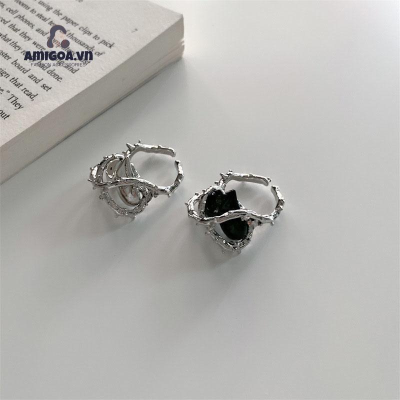 ✨✨Nhẫn hở hình trái tim và gai phong cách hip hop thời trang cho cặp đôi