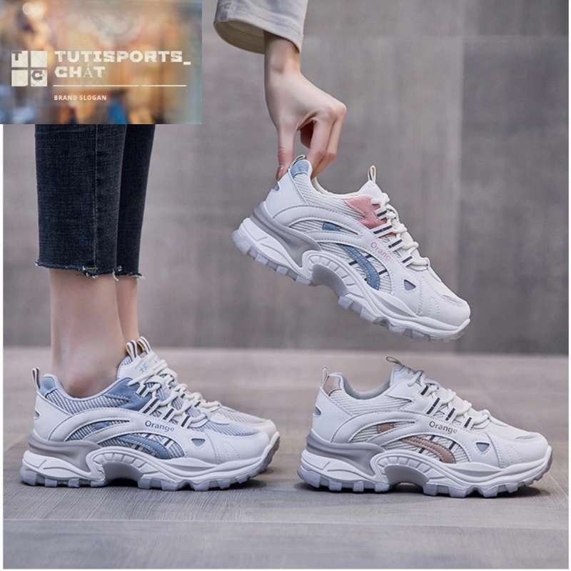 Giày Thể Thao Nữ ❤️ FREESHIP ❤️ Giầy Sneakers Độn Đế 5cm Màu Trắng Chống Đau Chân Khi Vận Động 3 Màu Siêu Đỉnh