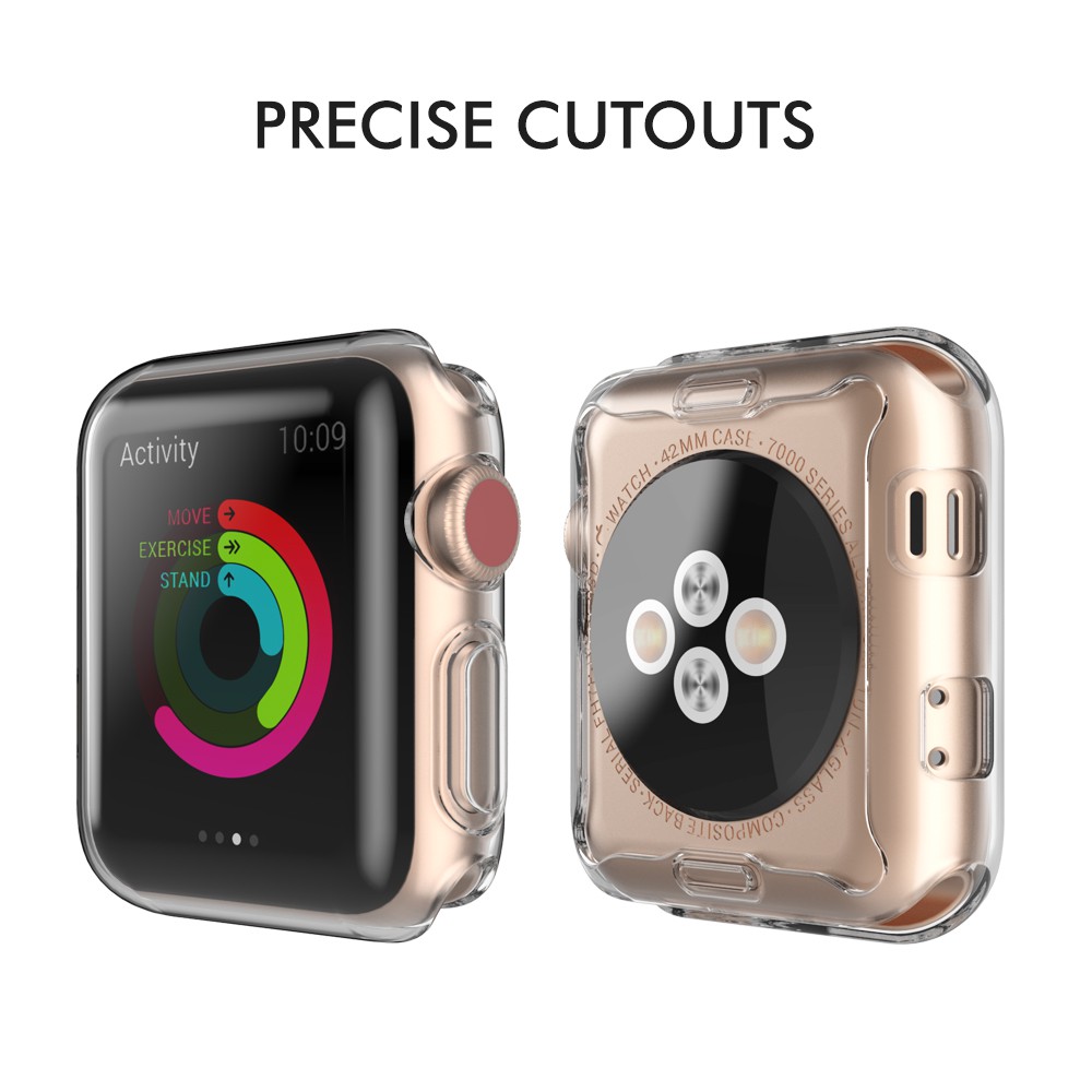 Ốp Trong Suốt Cho Apple Watch TPU Chất Lượng Cao Ôm Vừa Vặn Có Đủ Size 38 40 42 44 Mm Hộp 2 ỐP