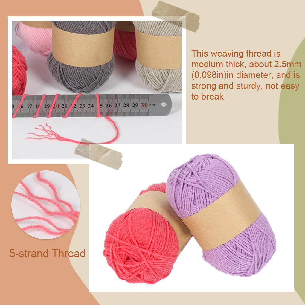 [Buran] Cuộn Chỉ Đan Len Cotton Sữa 5 Sợi Dày 50g Trang Trí Áo Sweater / Mũ Len Đan Tay Vừa Phải
