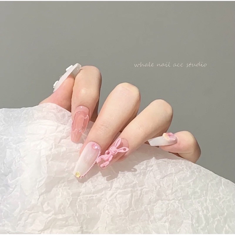 Charm đính nail dễ thương-đính nail hình thỏ hót