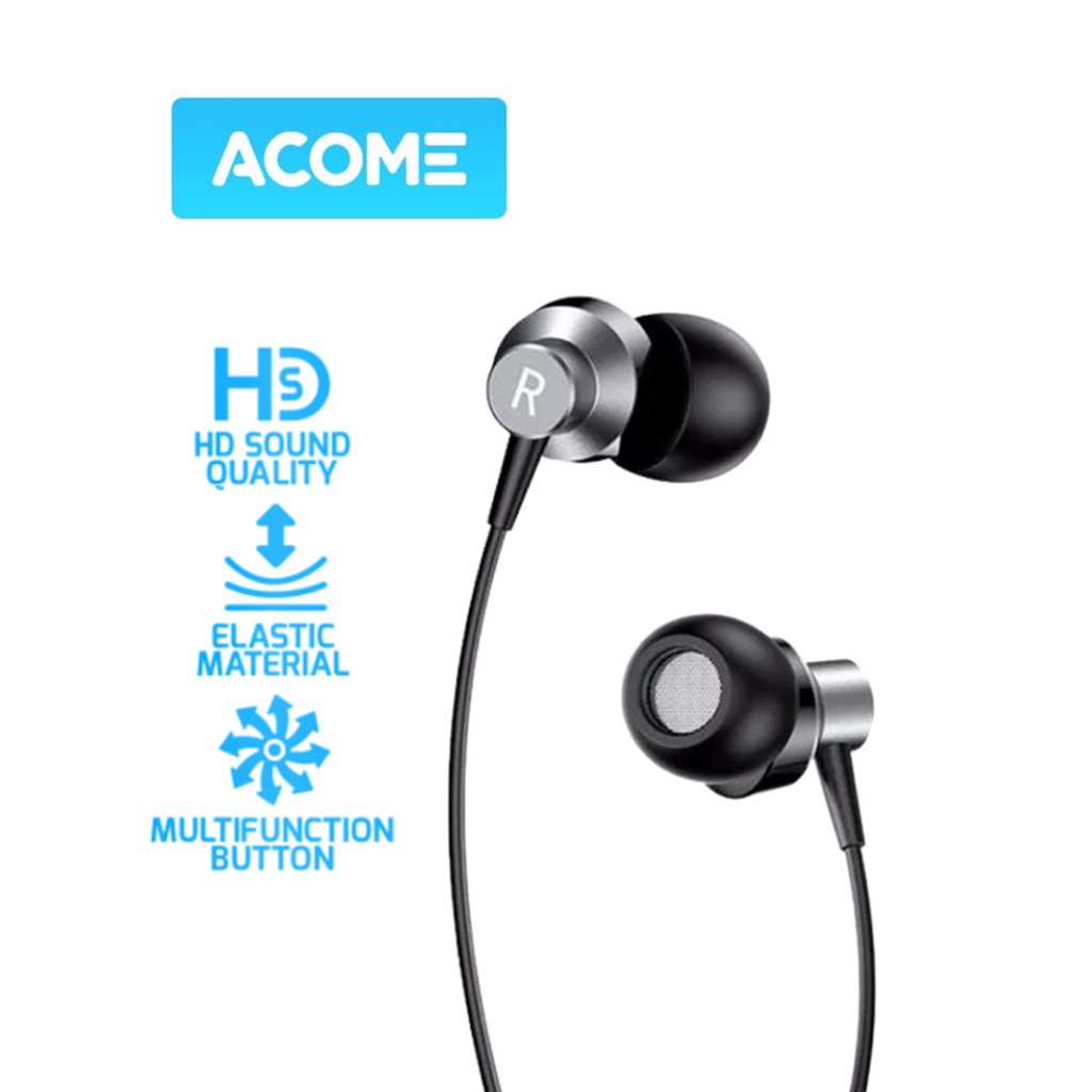 Tai Nghe Nhét Tai Có Dây ACOME RE240 Cổng Kết Nối Jack AUX 3.5mm Âm Thanh Sắc Nét Trung Thực