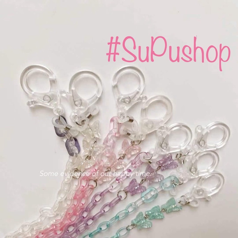 🎀⛓DÂY ĐEO KHẨU TRANG, MẮT KÍNH CHẤT NHỰA TRONG KẾT HỢP TAG BB⛓🎀