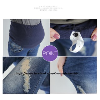 Quần jeans bầu rách