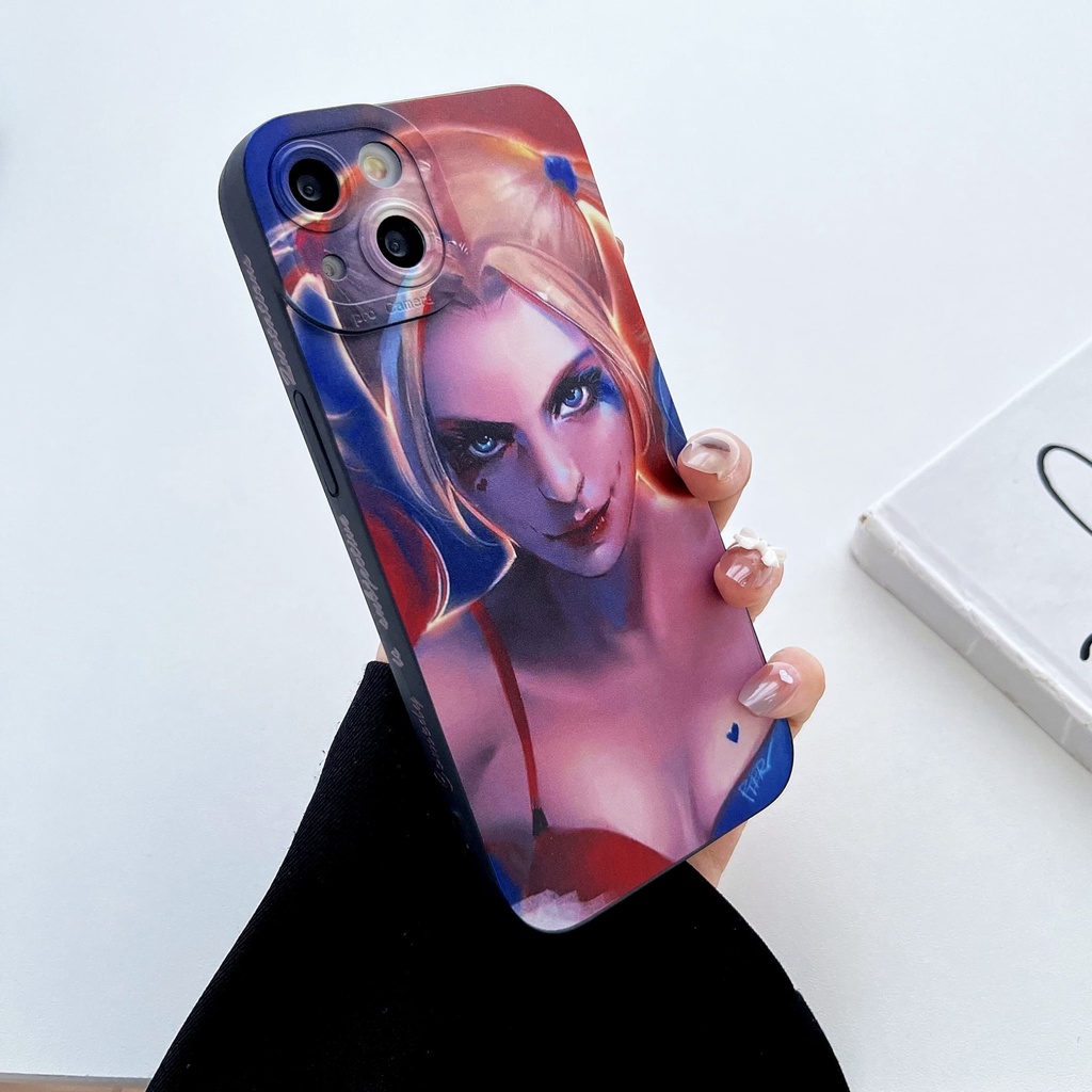 Ốp Điện Thoại Chống Sốc Hình Cô Gái Harley Thời Trang Cho iPhone 14 / 13 / 12 / 11 / XS / 8P / 7P