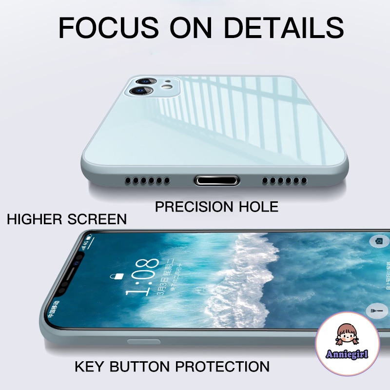 Ốp điện thoại mặt kính chống sốc Iphone 12 11 Pro Max X Xs Max Xr 8 7 Plus | BigBuy360 - bigbuy360.vn