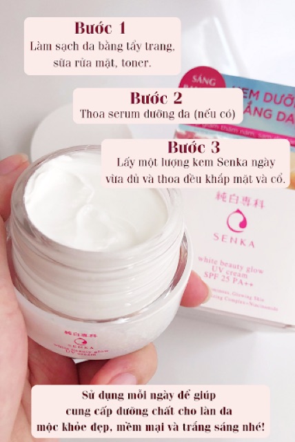 Kem dưỡng da Senka Ngày/ Đêm White Beauty Glow UV Cream SPF 25 PA ++ 50g