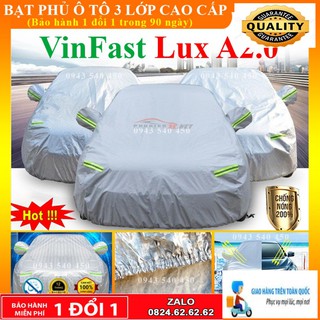 Bạt Phủ ô tô VinFast Lux A2.0 Cao Cấp Cách Nhiệt, Chống Nước, Chống Trộm Gương hàng loại 1
